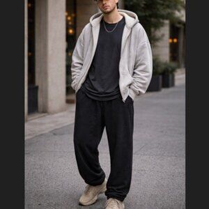 YZY Yeezy Gap Sweatpants Dark Gray Drawstring Streetwear Mens XXL